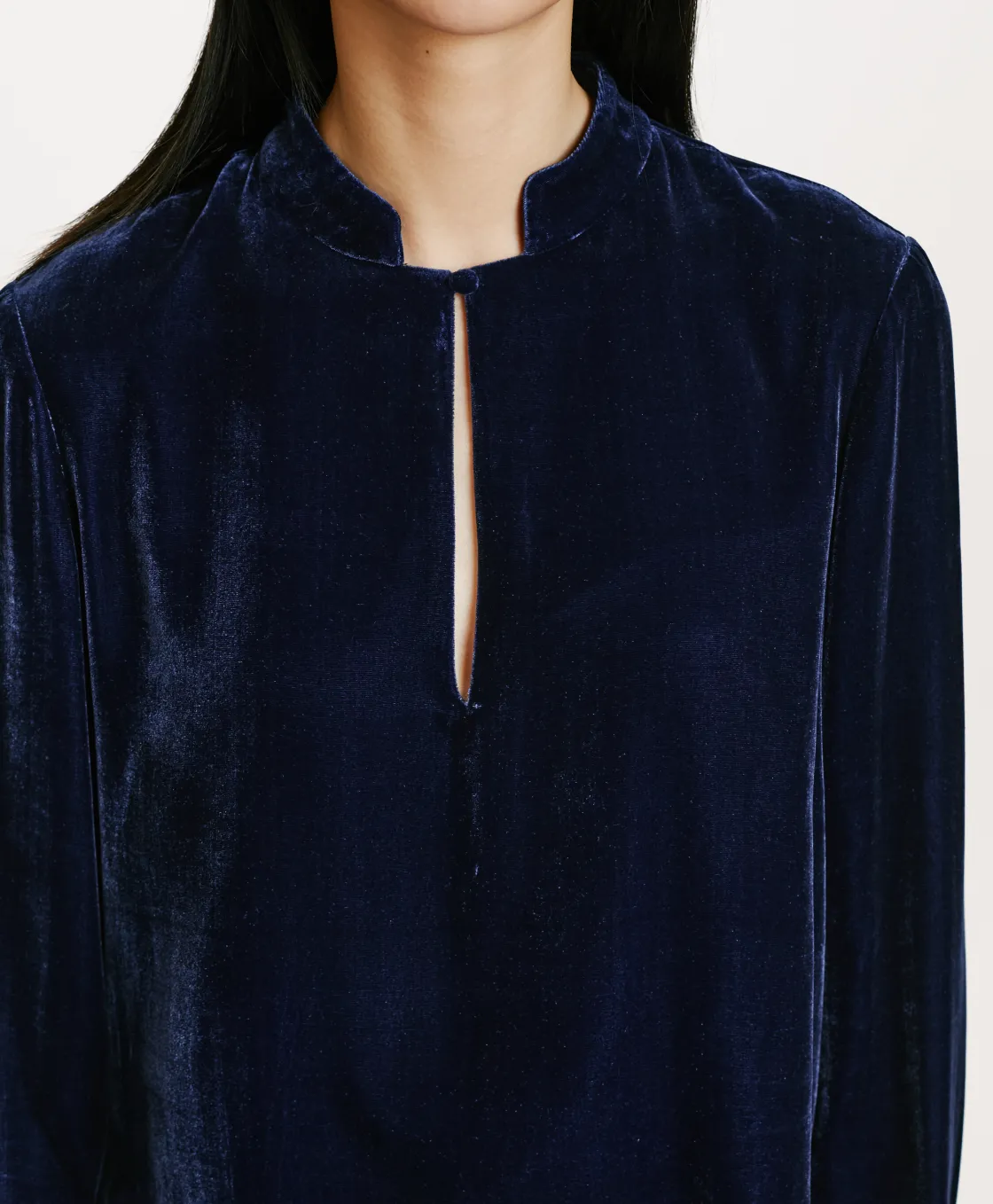 Momoni Chemises Et Blouses*BLOUSE AISU EN VELOURS MÉLANGE DE SOIE LISSE - Indigo
