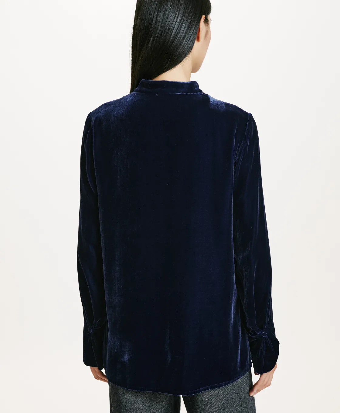 Momoni Chemises Et Blouses*BLOUSE AISU EN VELOURS MÉLANGE DE SOIE LISSE - Indigo