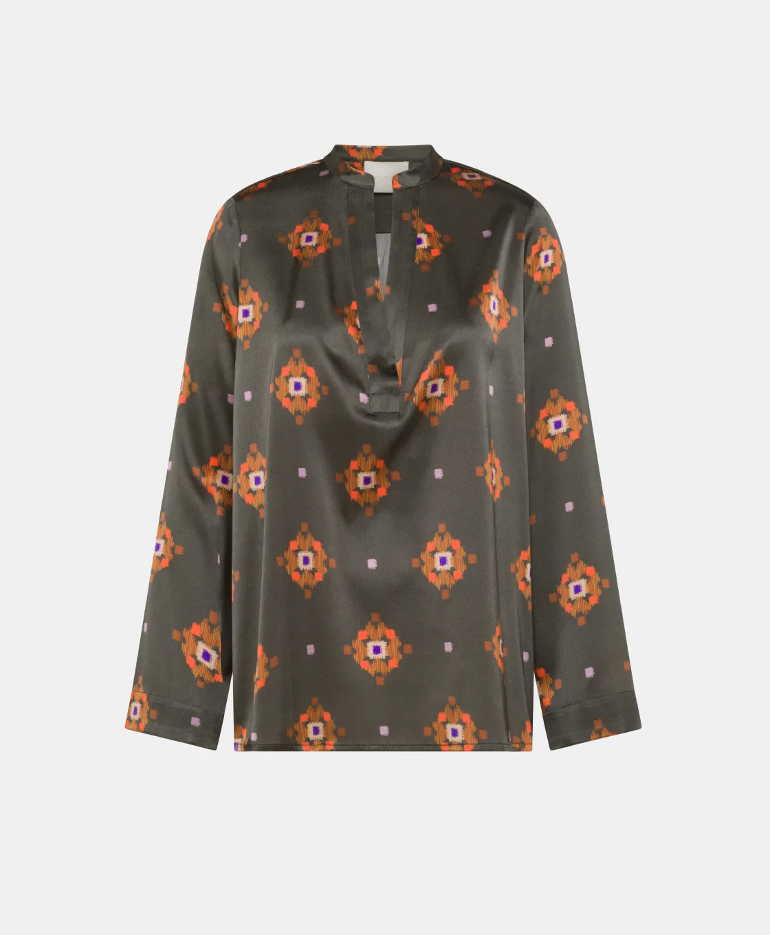 Momoni Chemises Et Blouses*BLOUSE ATLANTA EN SATIN STRETCH IMPRIMÉ - Boue/Lilas