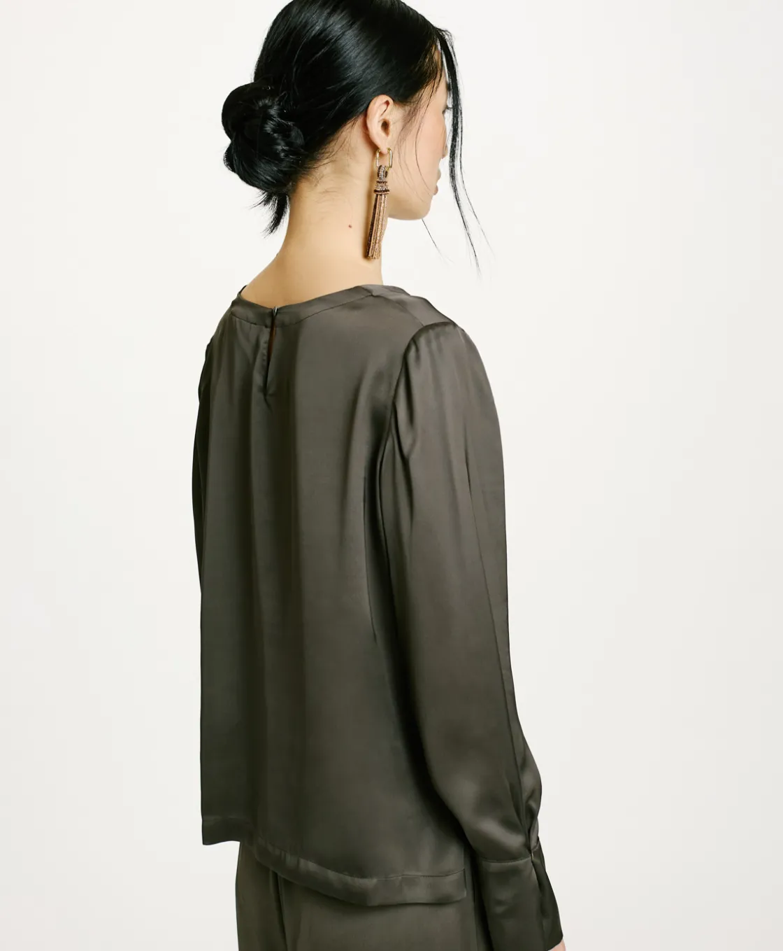 Momoni Chemises Et Blouses*BLOUSE KENTA EN SOIE LAVÉE - VERT MILITAIRE VertMilitaire