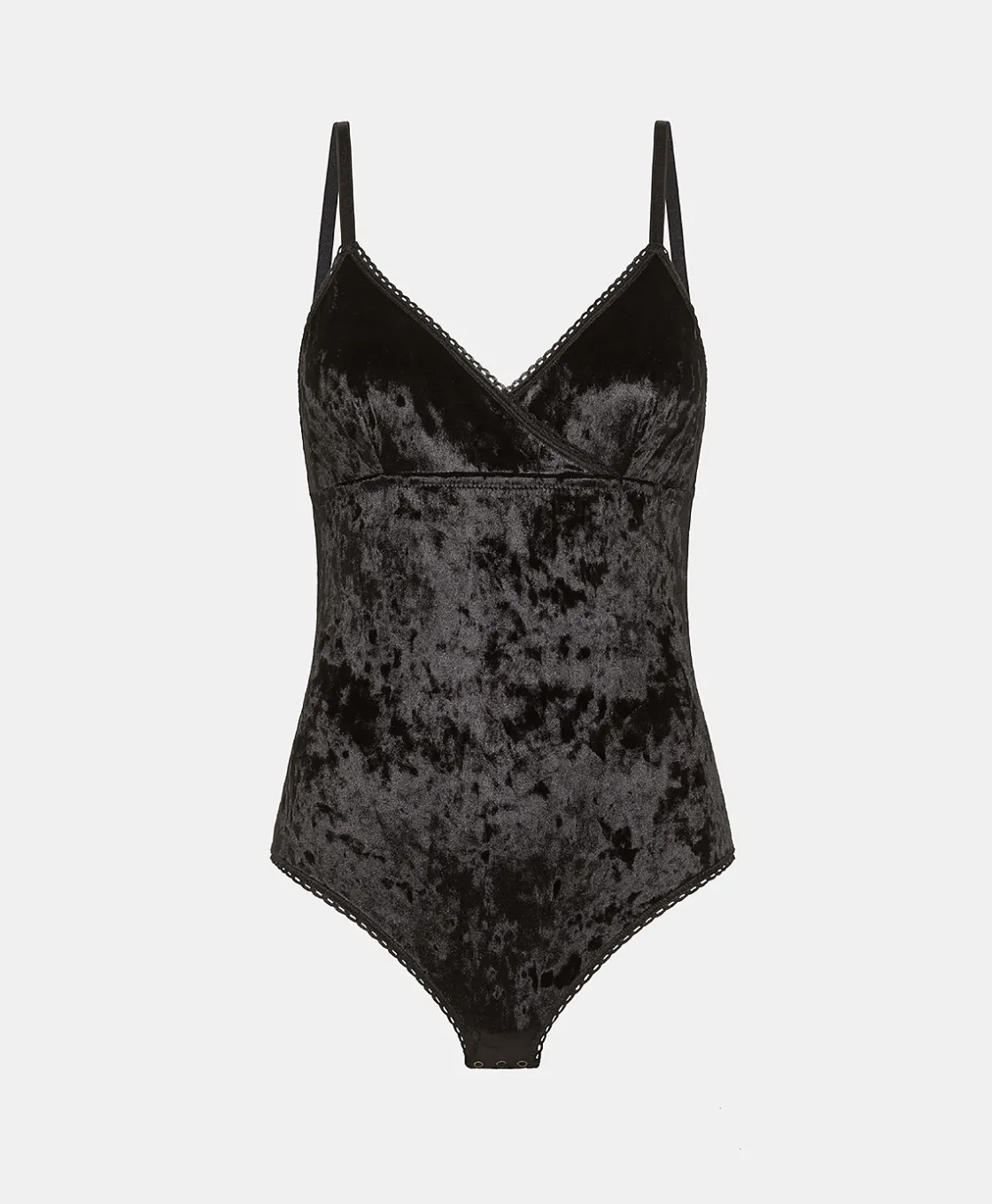 Momoni Bodys Et Nuisettes*BODY TORE EN VELOURS STRETCH - Noir