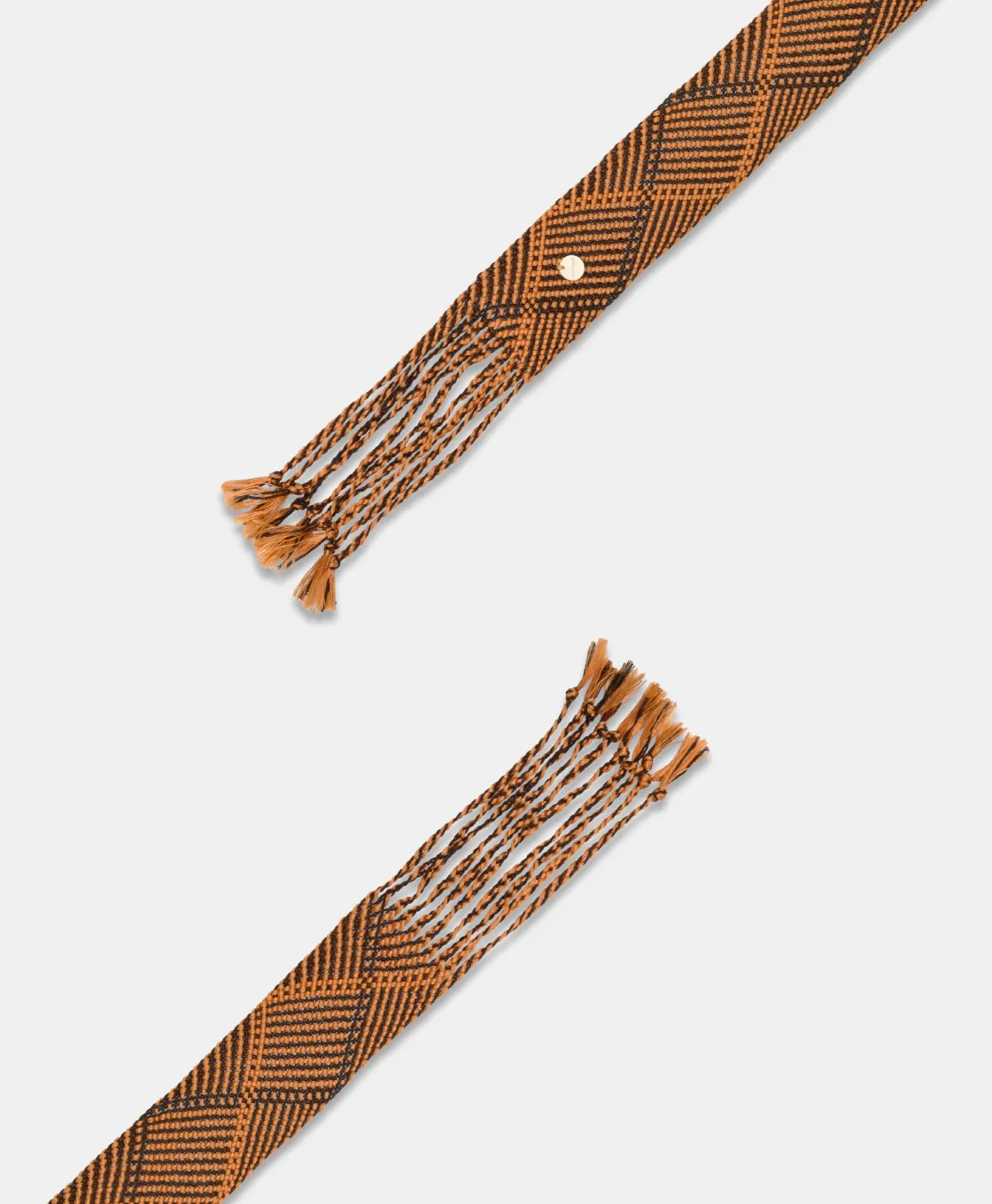 Momoni Ceintures*CEINTURE KUNIE EN LUREX TRESSÉ - Orange/Brun