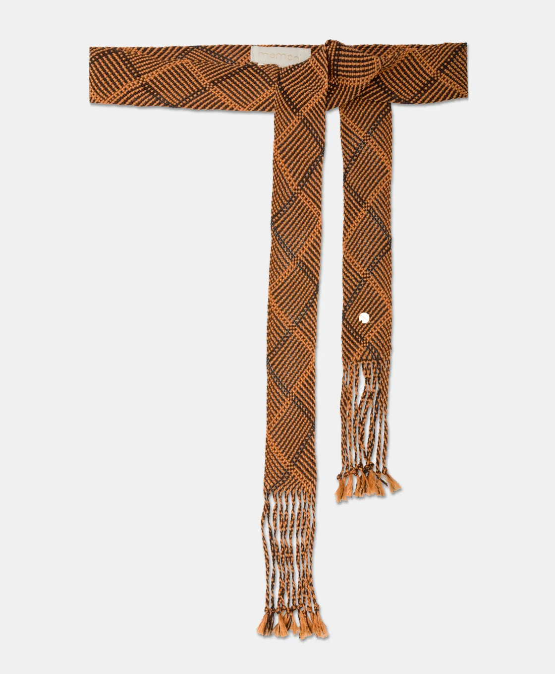 Momoni Ceintures*CEINTURE KUNIE EN LUREX TRESSÉ - Orange/Brun