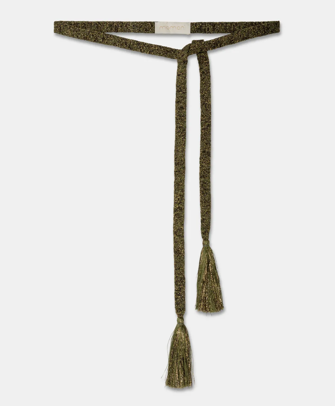 Momoni Ceintures*CEINTURE ONTANO EN LUREX AVEC FRANGE - VERT MATCHA VertMatcha
