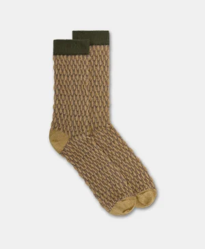 Momoni Chaussettes*CHAUSSETTES BENRI EN CHAUSSETTE JACQUARD - VERT MULTICOLORE VertMulticolore