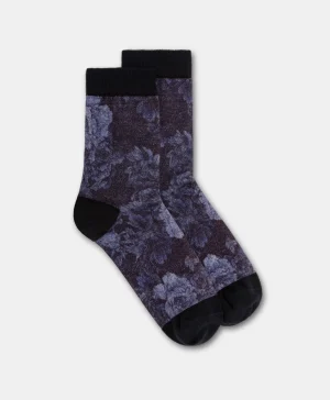 Momoni Chaussettes*CHAUSSETTES NANAMI EN CHAUSSETTE IMPRIMÉE - BLEU/BLEU NUIT Bleu/BleuNuit