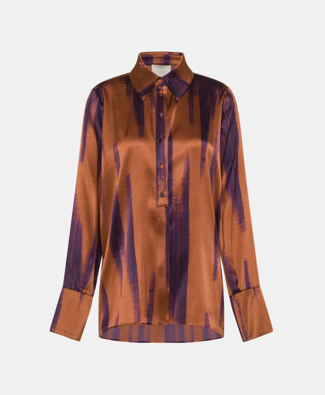 Momoni Chemises Et Blouses*CHEMISIER HAKINARI EN SATIN STRETCH IMPRIMÉ - Rouille/Encre
