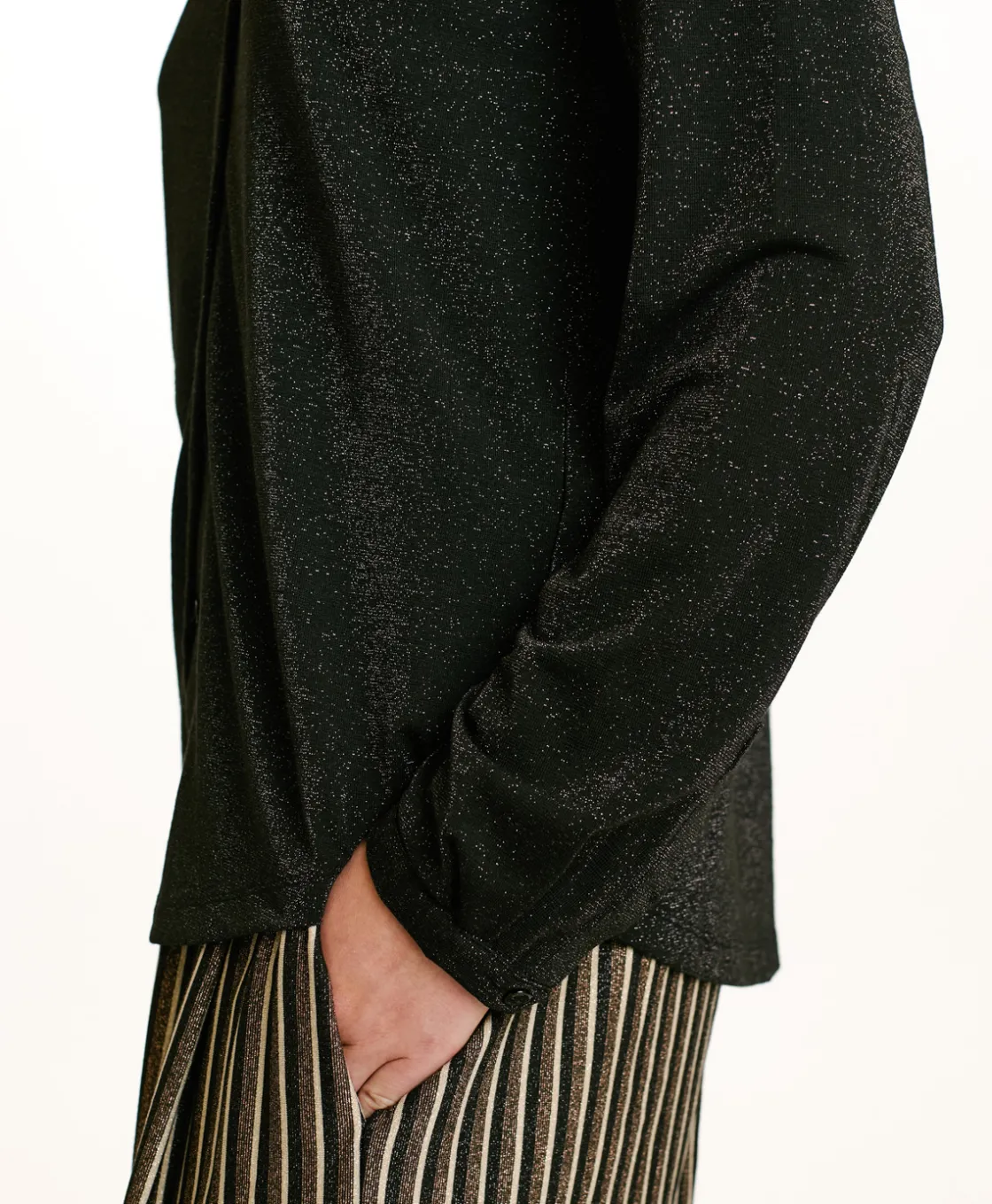 Momoni Chemises Et Blouses*CHEMISIER MEUDON EN JERSEY LUREX - GRIS CHARBON GrisCharbon