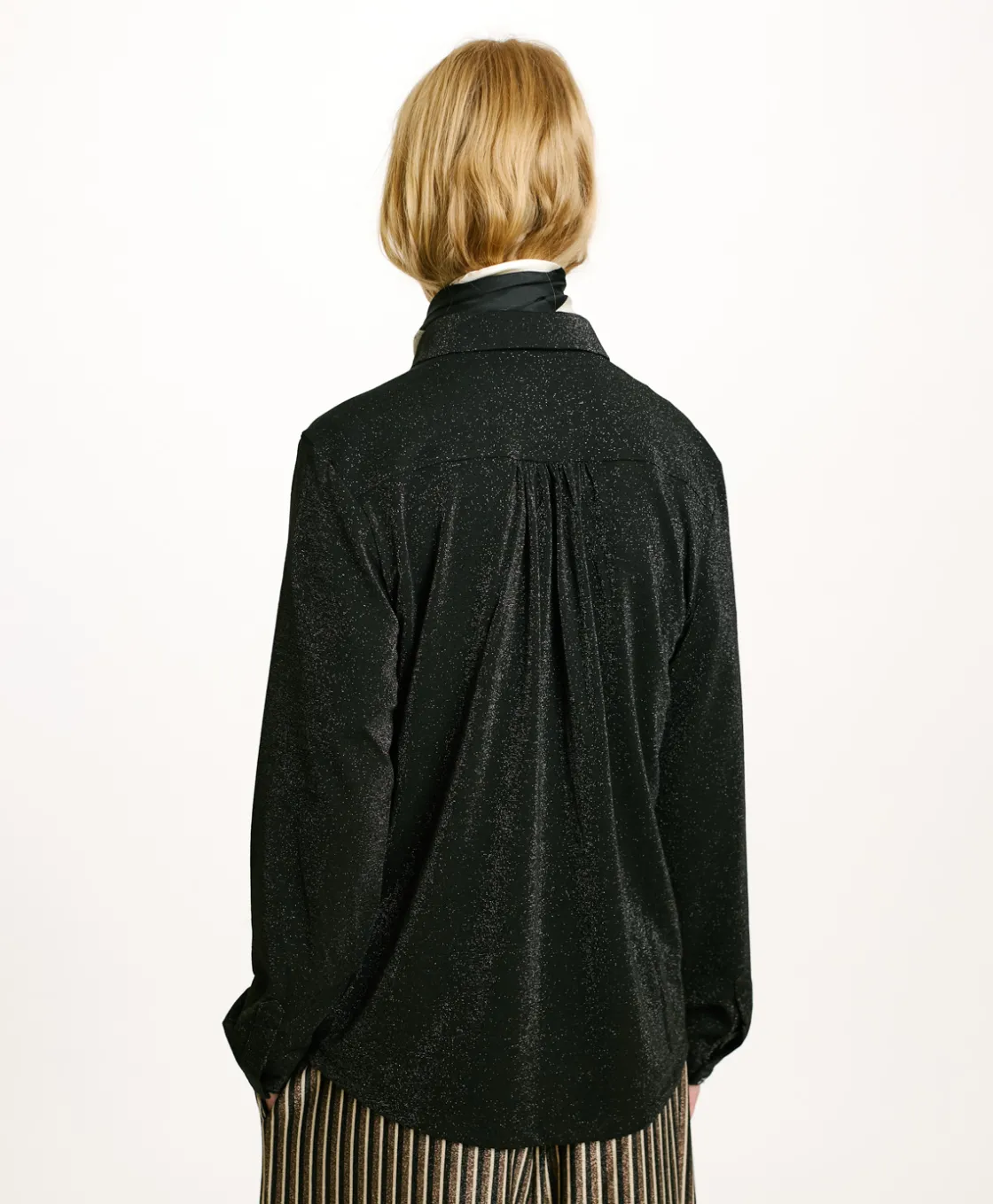 Momoni Chemises Et Blouses*CHEMISIER MEUDON EN JERSEY LUREX - GRIS CHARBON GrisCharbon