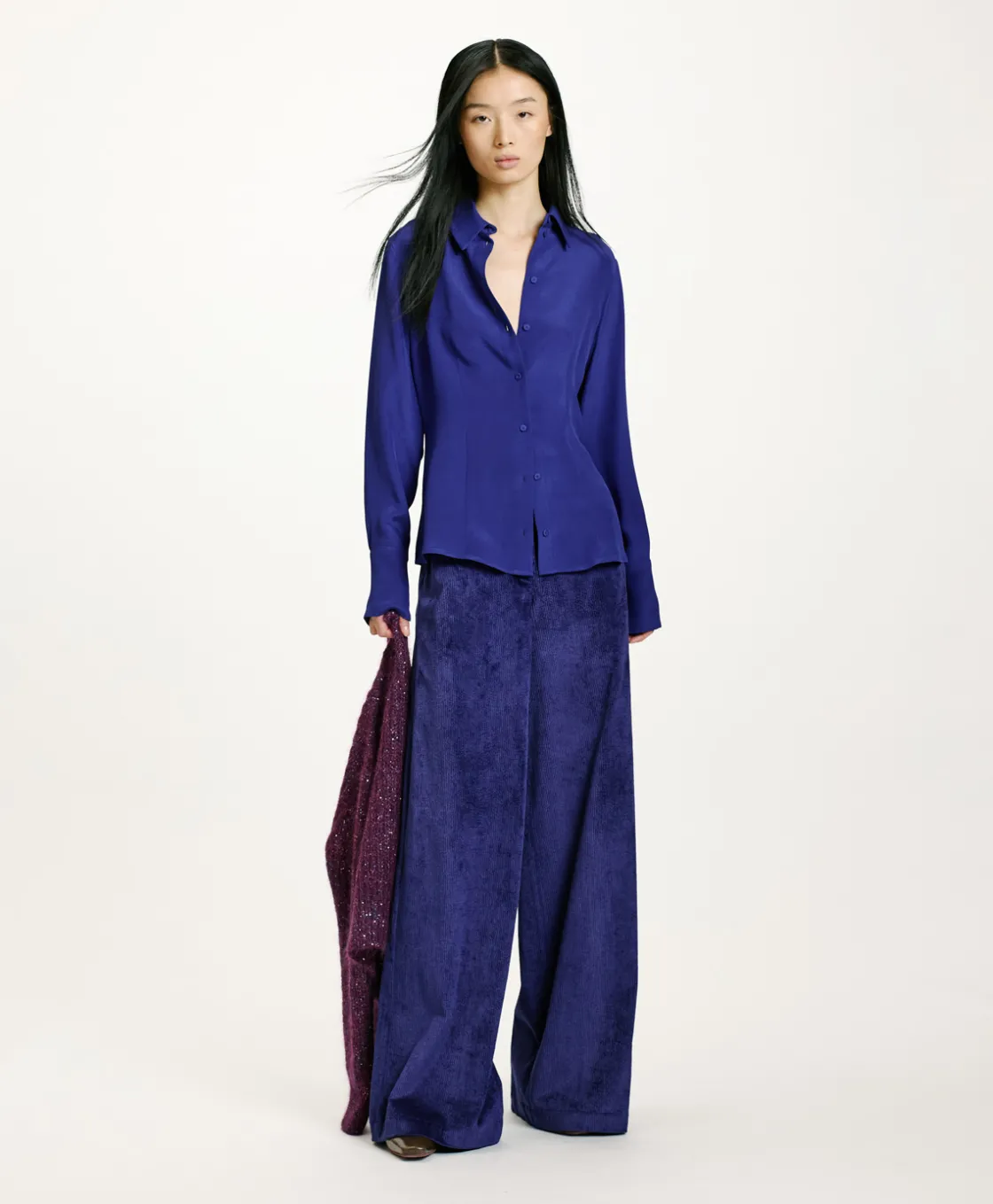 Momoni Chemises Et Blouses*CHEMISIER ORIGA EN MÉLANGE DE SOIE CRÊPE - Bleu