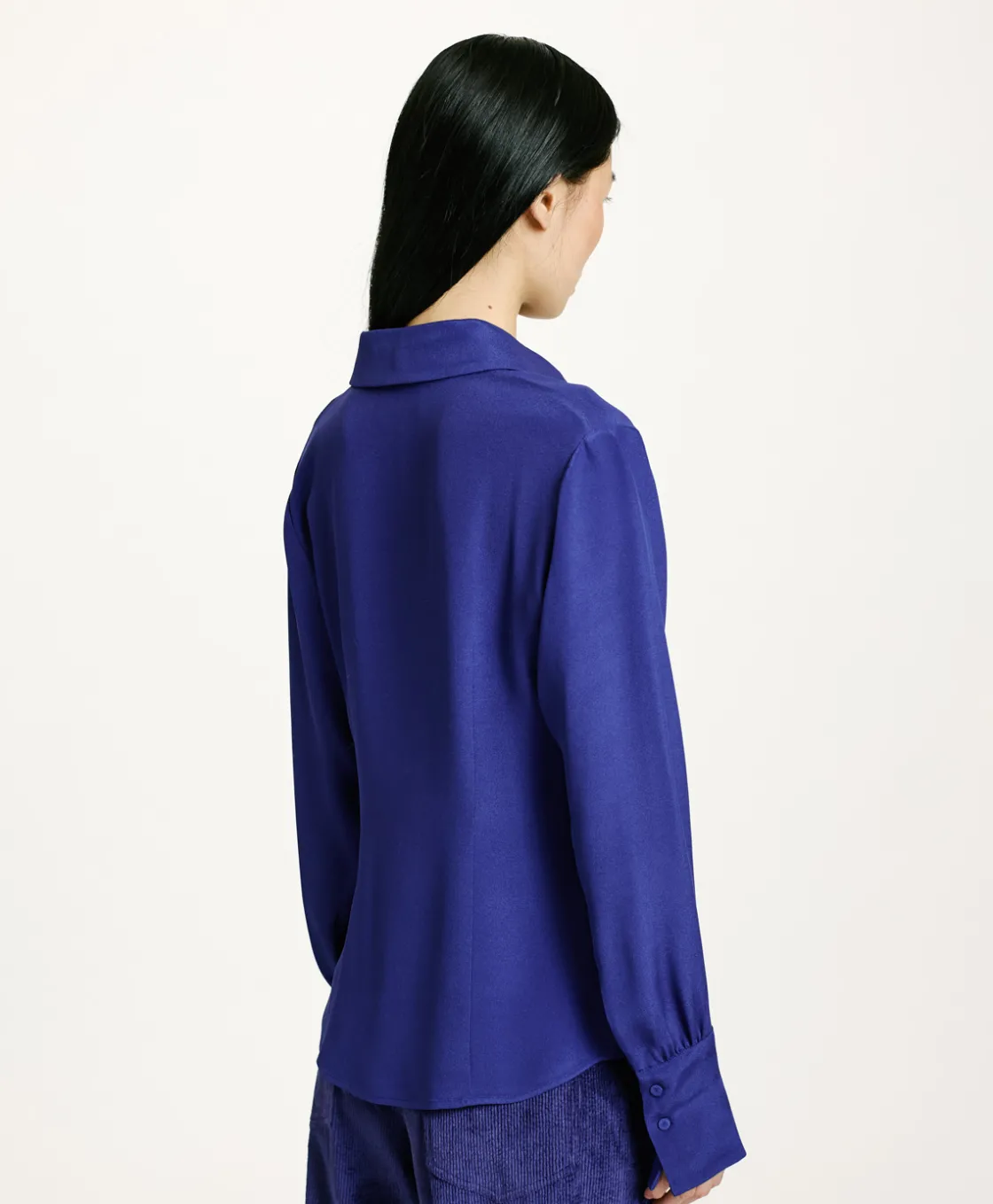 Momoni Chemises Et Blouses*CHEMISIER ORIGA EN MÉLANGE DE SOIE CRÊPE - Bleu