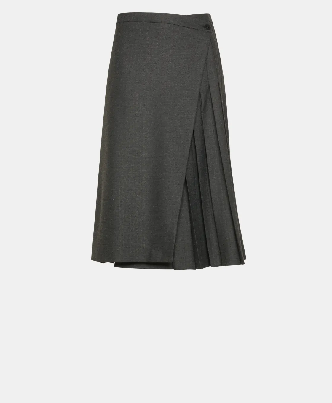 Momoni Jupes Et Shorts*JUPE SENCHA EN CHEVRON VISCOSE LAINE STRETCH - GRIS CHARBON GrisCharbon