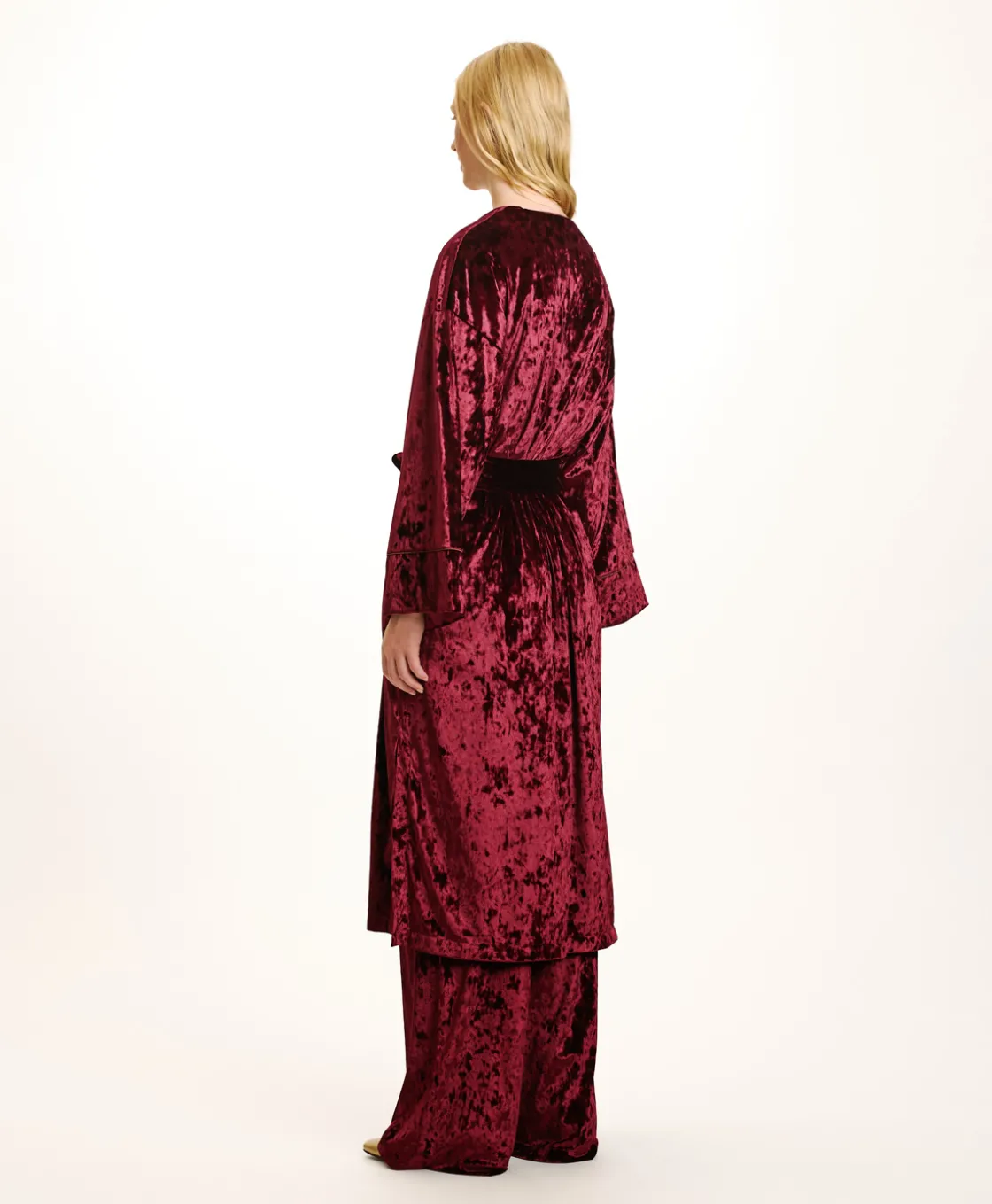 Momoni Manteaux*MANTEAU CALLA EN VELOURS STRETCH - Bordeaux