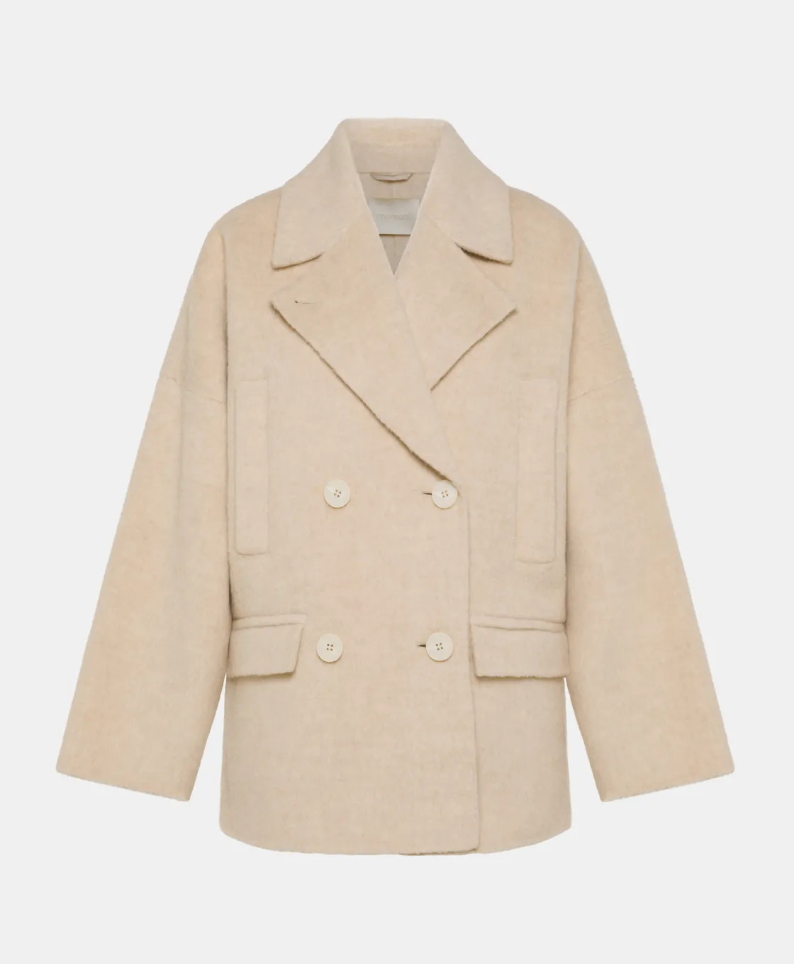 Momoni Manteaux*MANTEAU ICHIKA BIS EN PANNE DOUBLE LAINE ALPAGA - Beige