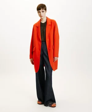 Momoni Manteaux*MANTEAU POMERANIA EN PANNE DOUBLE - Paprika