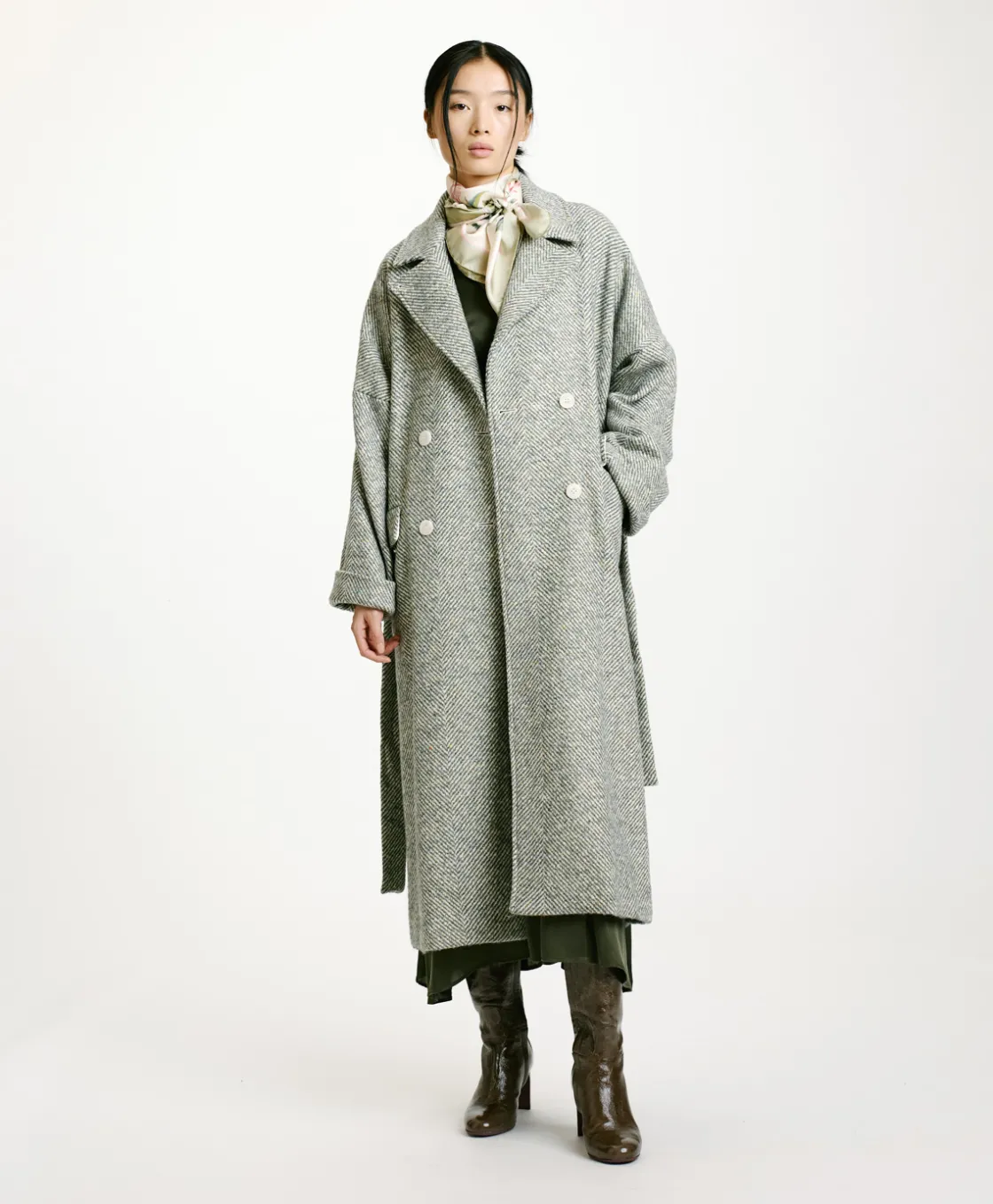 Momoni Manteaux*MANTEAU SAYURI EN CHEVRON BICOLORE - CÉRULÉEN MULTICOLORE CéruléenMulticolore