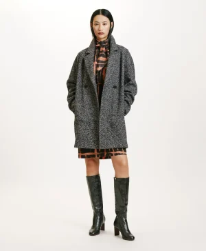 Momoni Manteaux*MANTEAU SHIBA EN CHEVRON BICOLORE - NOIR MULTICOLORE NoirMulticolore