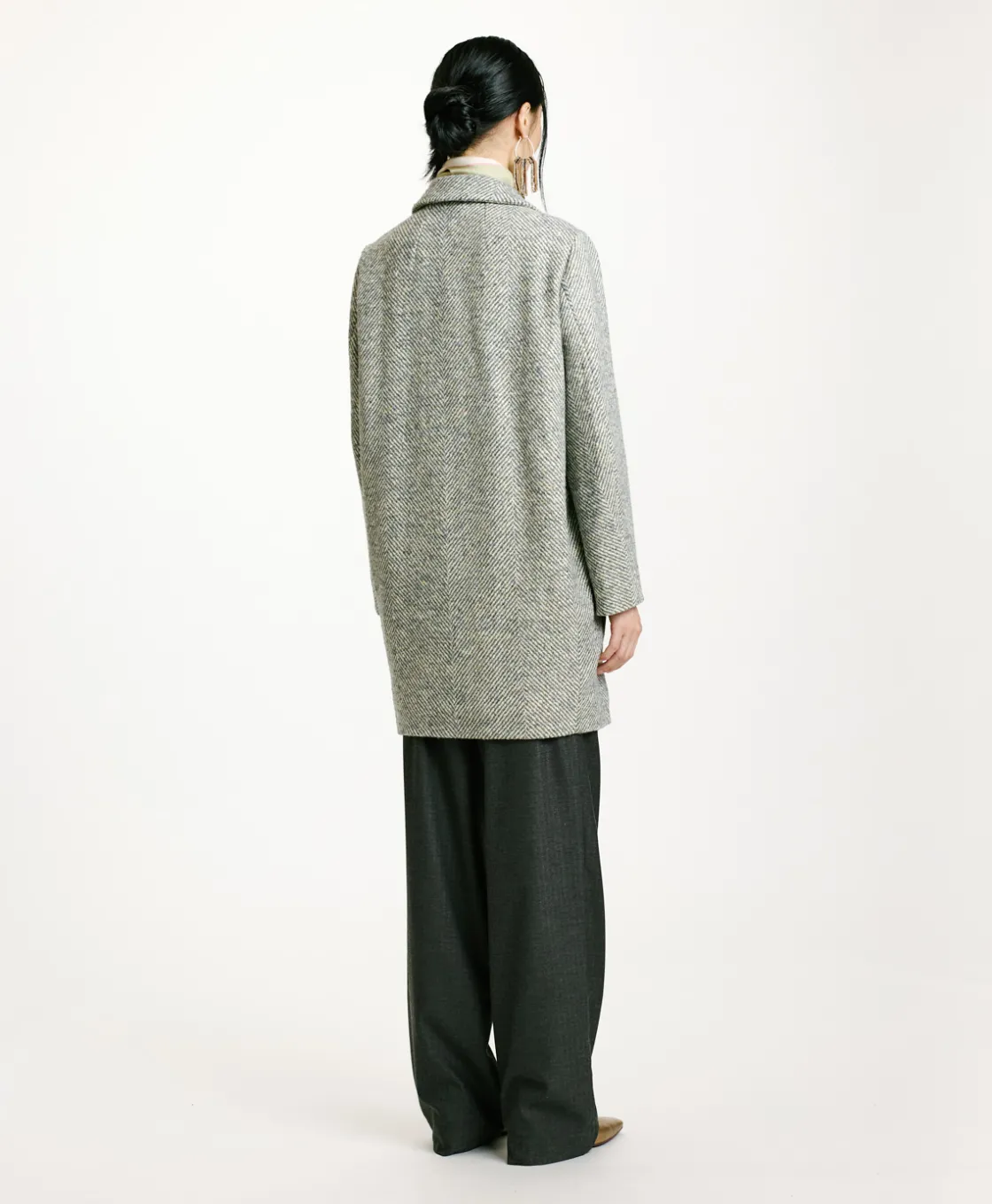 Momoni Manteaux*MANTEAU SHIBA EN CHEVRON BICOLORE - CÉRULÉEN MULTICOLORE CéruléenMulticolore