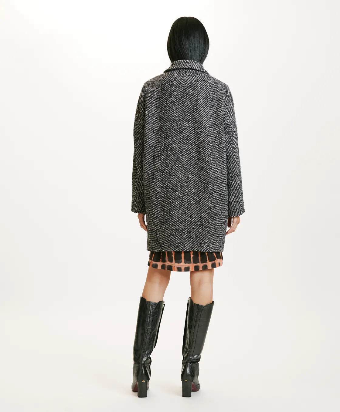 Momoni Manteaux*MANTEAU SHIBA EN CHEVRON BICOLORE - NOIR MULTICOLORE NoirMulticolore