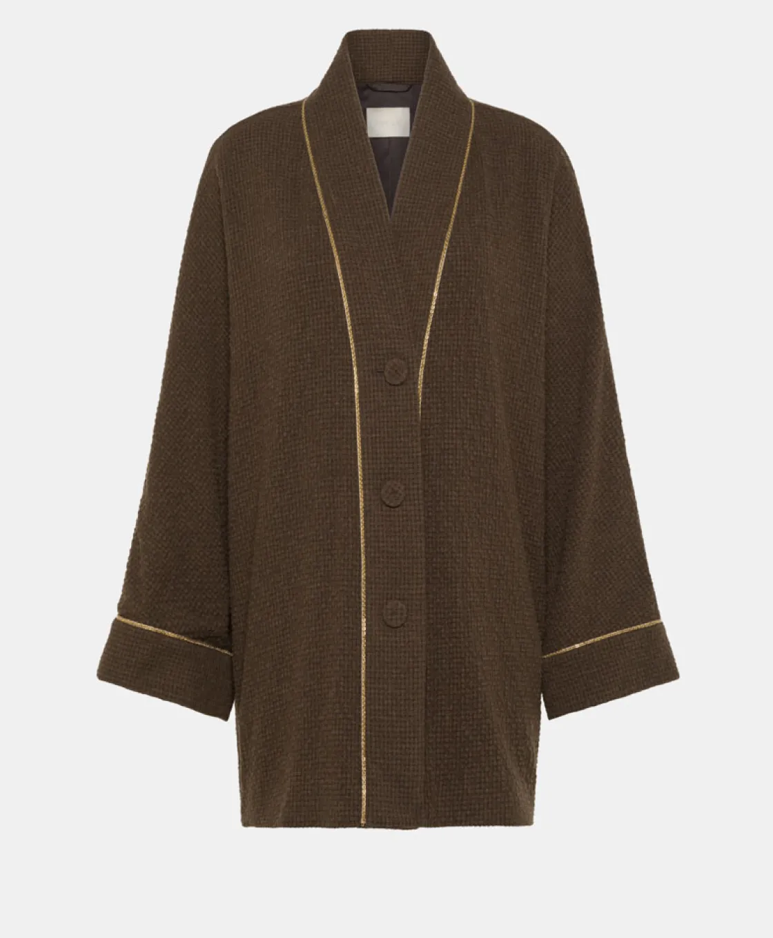 Momoni Manteaux*MANTEAU TARA EN PIED-DE-POULE SEERSUCKER - CACAO MULTICOLORE CacaoMulticolore