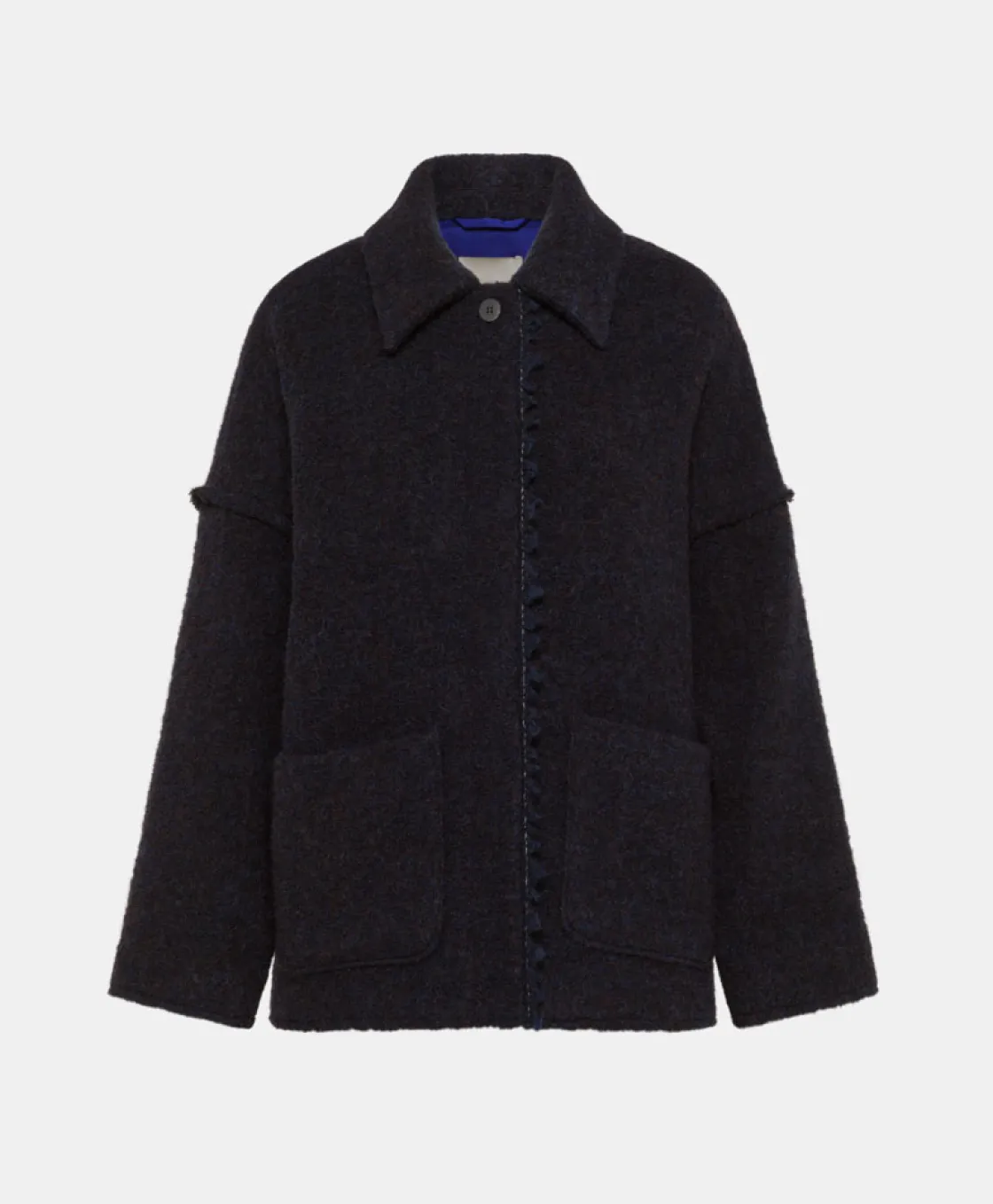 Momoni Manteaux*MANTEAU UMI EN BOUCLÉ LAINE ALPAGA - Bleu/Brun