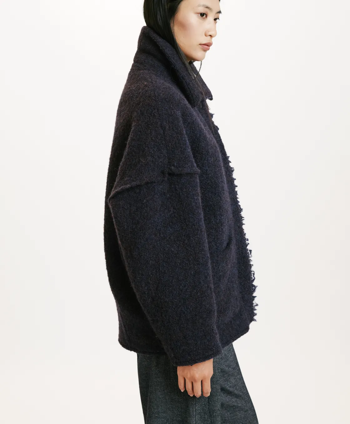 Momoni Manteaux*MANTEAU UMI EN BOUCLÉ LAINE ALPAGA - Bleu/Brun
