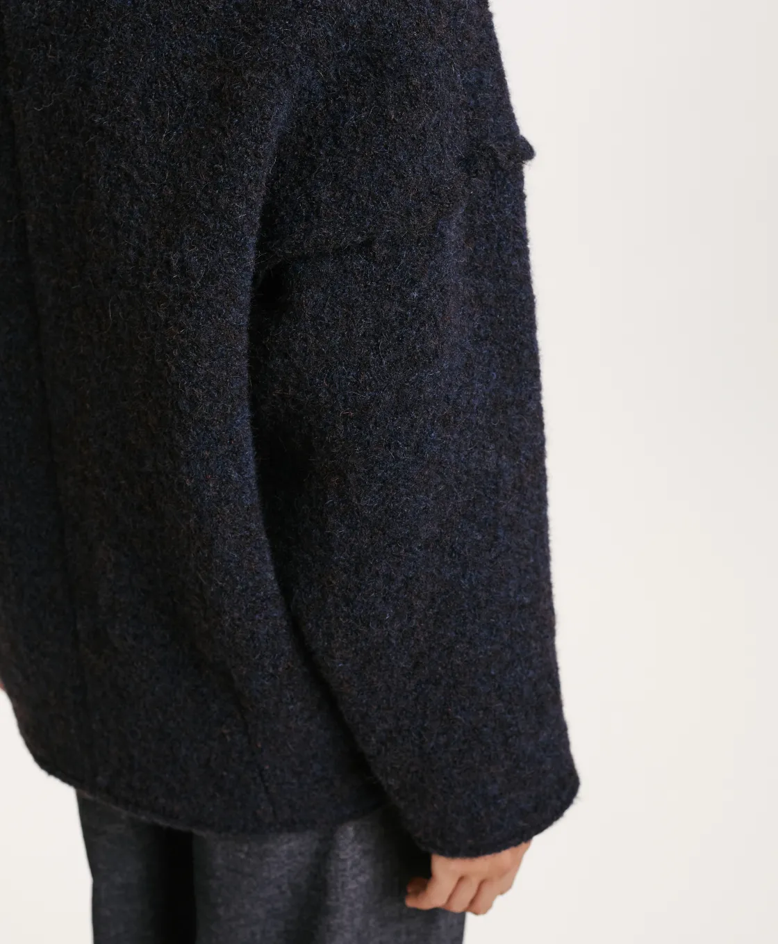 Momoni Manteaux*MANTEAU UMI EN BOUCLÉ LAINE ALPAGA - Bleu/Brun