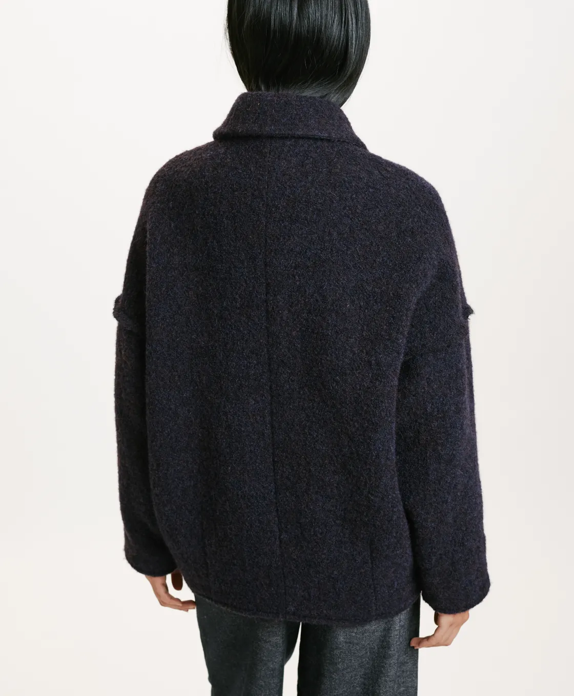 Momoni Manteaux*MANTEAU UMI EN BOUCLÉ LAINE ALPAGA - Bleu/Brun