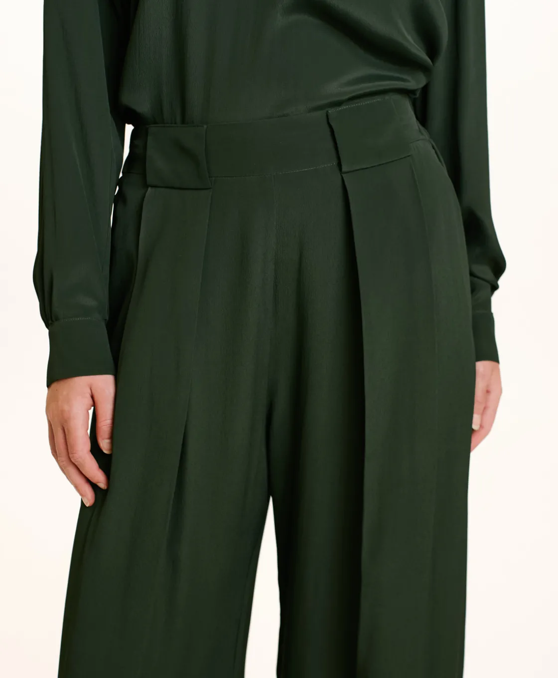 Momoni Pantalons*PANTALON ASPEN EN ACÉTATE/SOIE UNI - FORÊT Forêt