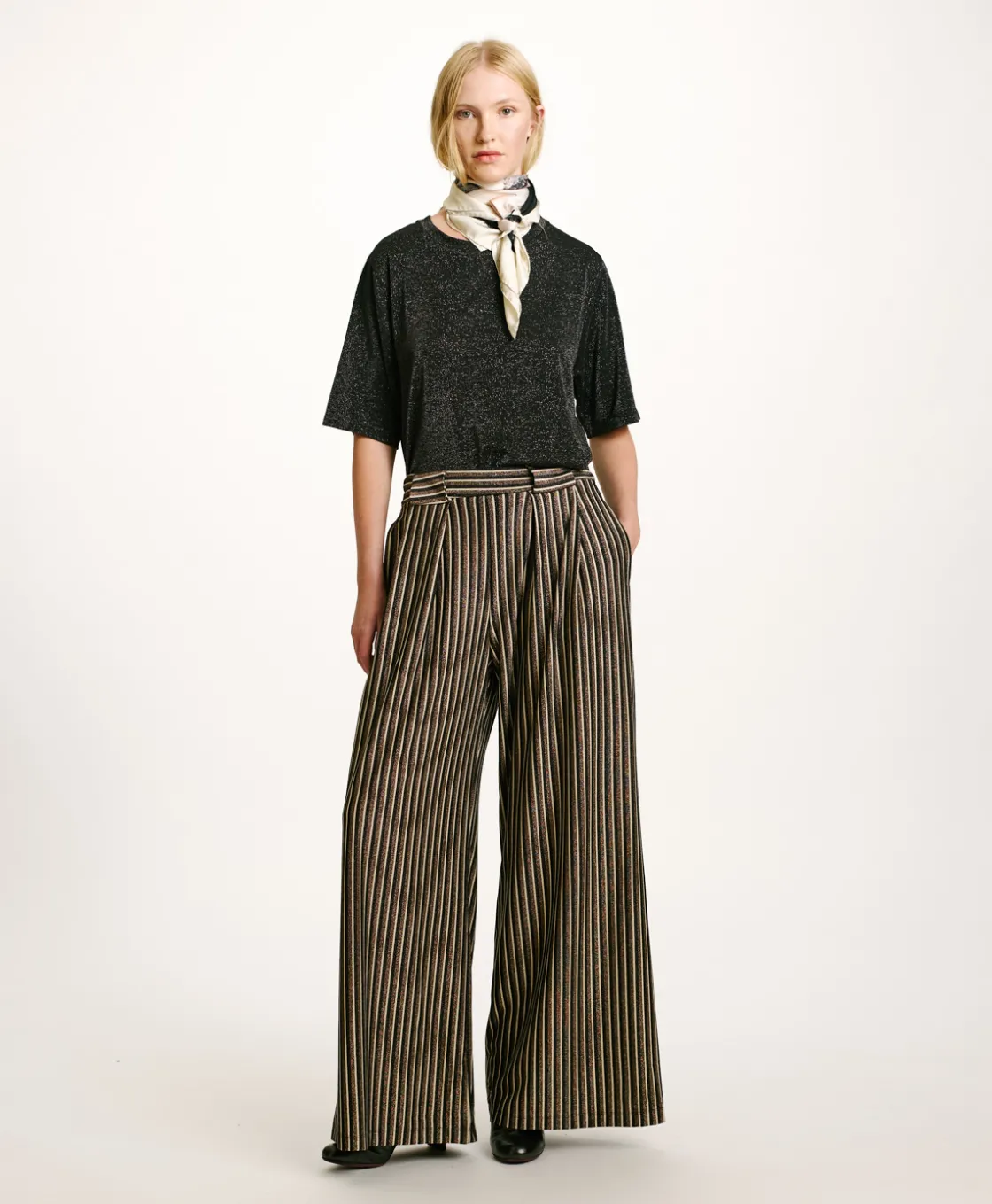 Momoni Pantalons*PANTALON ASPEN EN JERSEY LUREX - MULTICOLORE CUIVRE MulticoloreCuivre