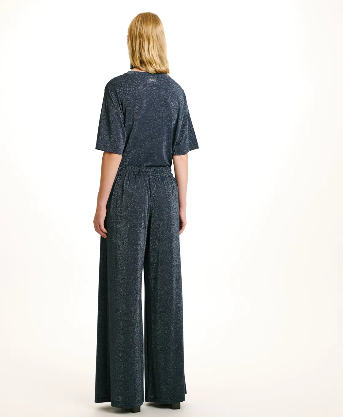 Momoni Pantalons*PANTALON ASPEN EN JERSEY LUREX - Denim