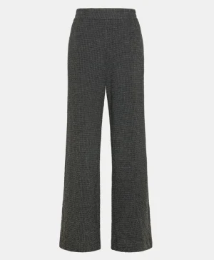 Momoni Pantalons*PANTALON BACCARAT EN PIED-DE-POULE SEERSUCKER - Noir/Anthracite
