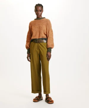 Momoni Pantalons*PANTALON DANGO EN LAINE FROIDE BISTRETCH - Algue