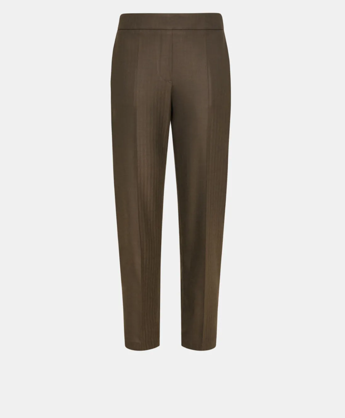 Momoni Pantalons*PANTALON HAITI EN CHEVRON VISCOSE LAINE STRETCH - BRUN FONCÉ BrunFoncé