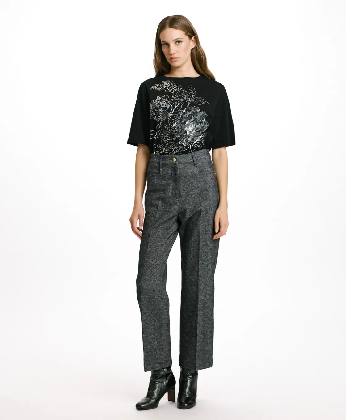 Momoni Pantalons*PANTALON JACQUES EN DENIM COTON LAINE STRETCH - BLEU JEAN BleuJean