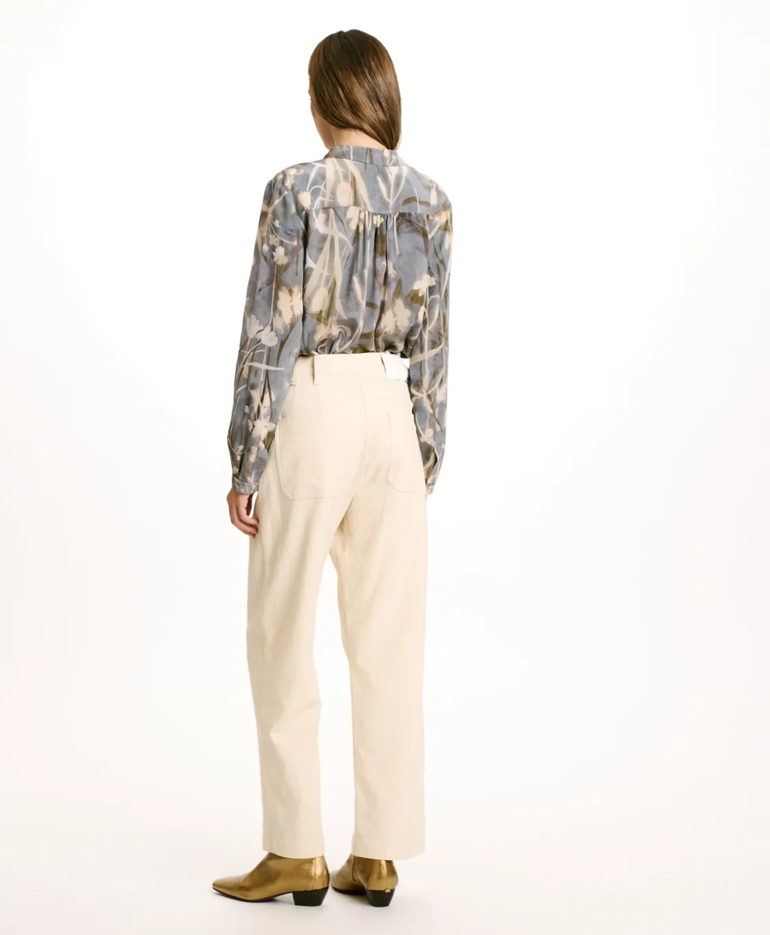 Momoni Pantalons*PANTALON JACQUES EN DENIM COTON LAINE STRETCH - CRÈME Crème