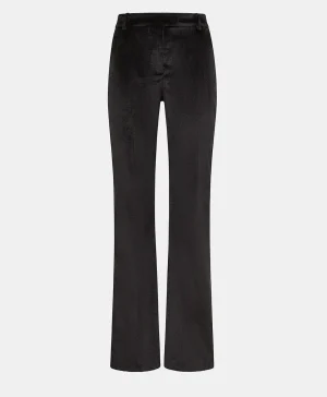 Momoni Pantalons*PANTALON SATSUKI EN VELOURS CÔTELÉ STRETCH - Noir