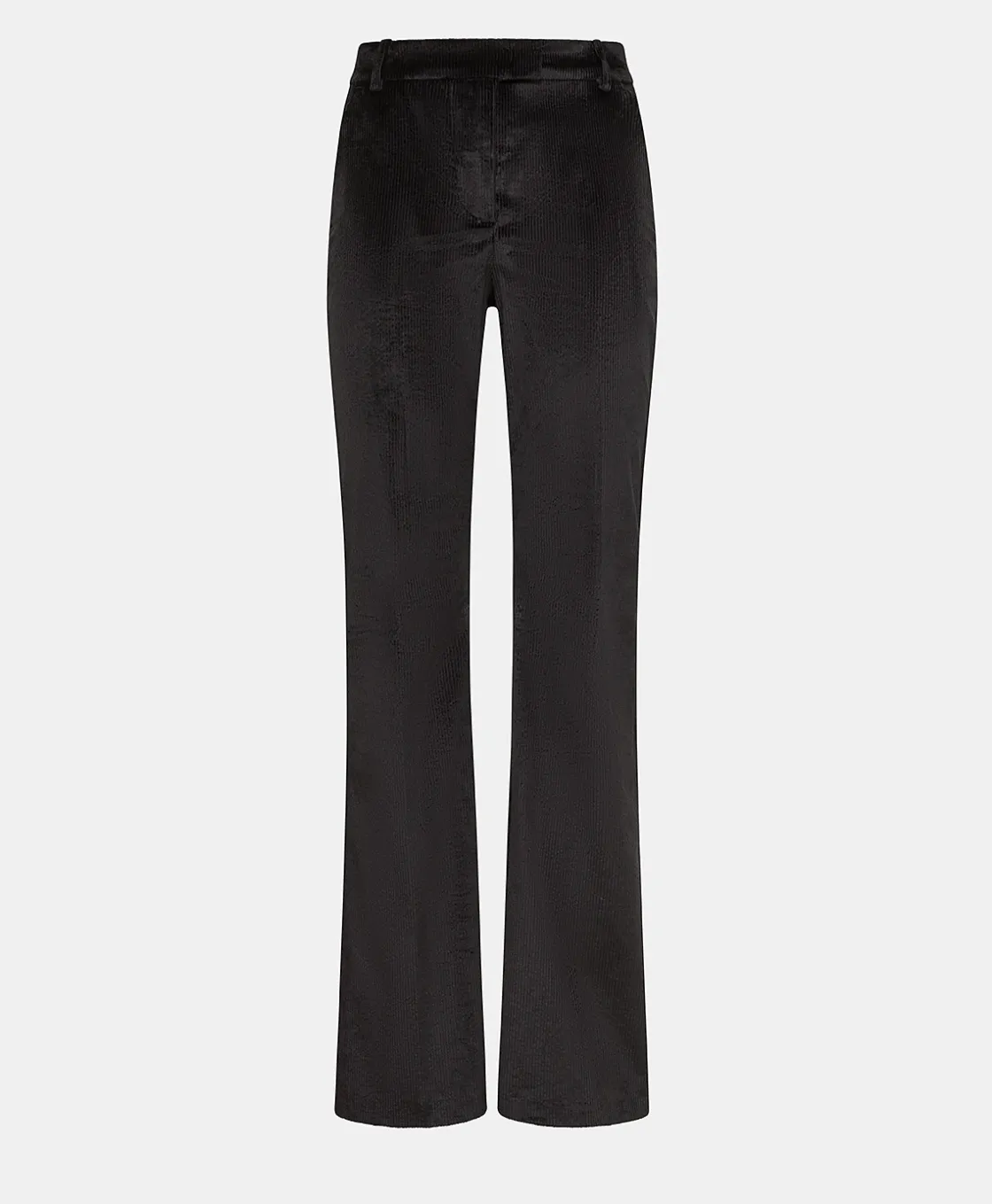 Momoni Pantalons*PANTALON SATSUKI EN VELOURS CÔTELÉ STRETCH - Noir