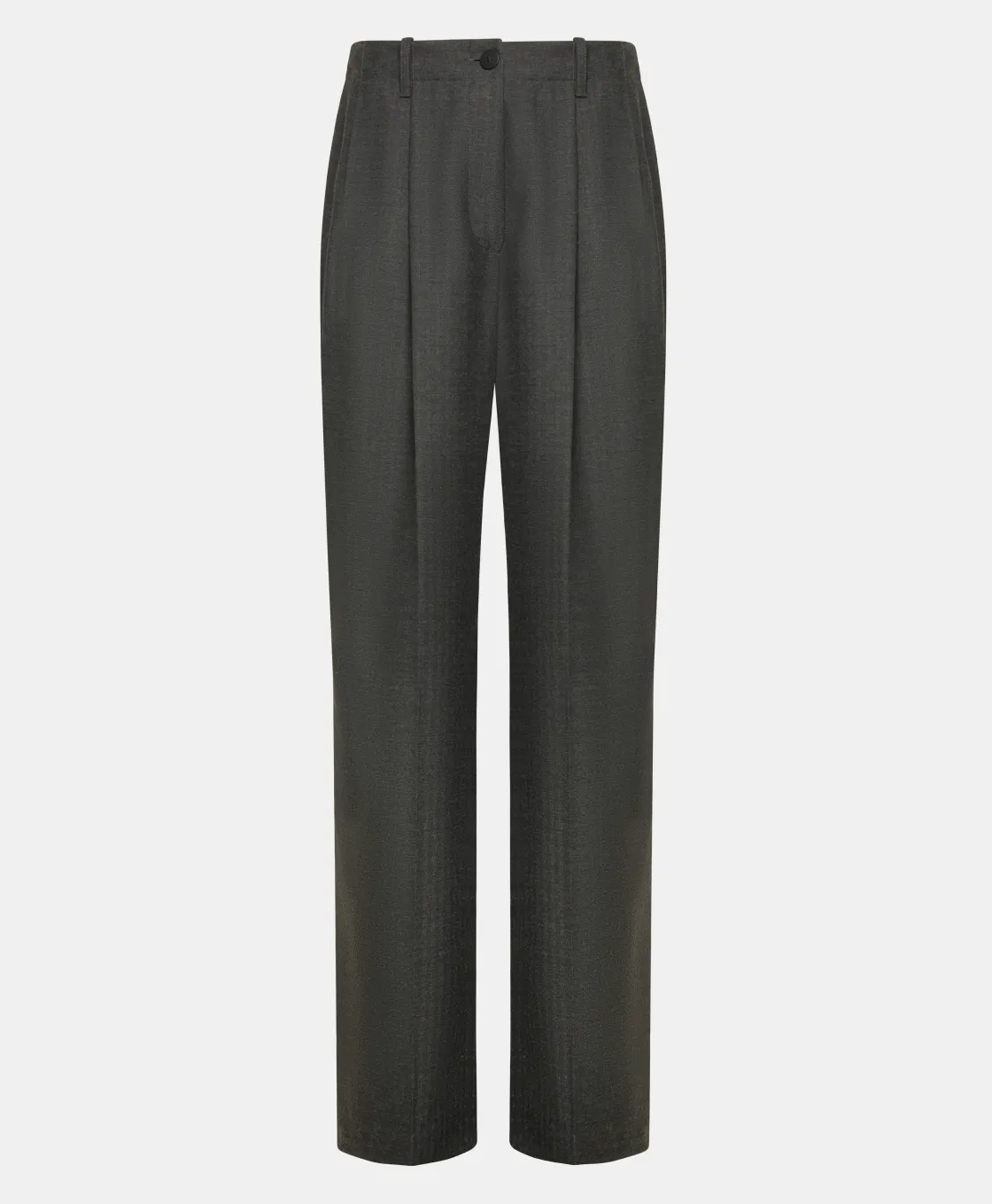 Momoni Pantalons*PANTALON SORAI EN CHEVRON VISCOSE LAINE STRETCH - GRIS CHARBON GrisCharbon