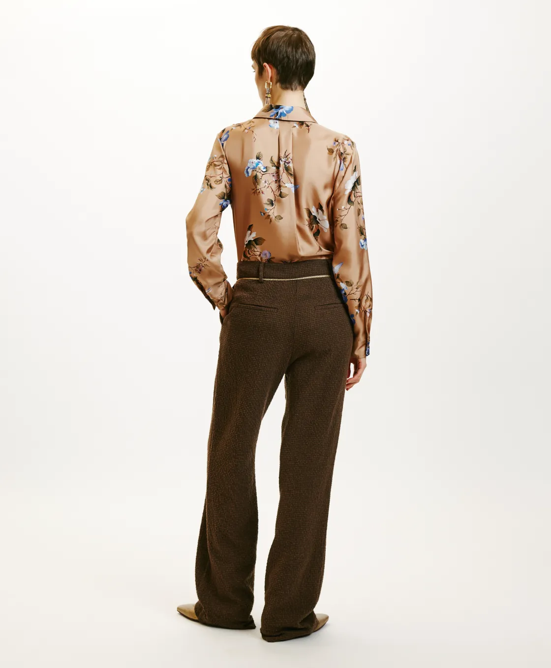 Momoni Costumes*PANTALON UKIYO EN PIED-DE-POULE SEERSUCKER - CACAO MULTICOLORE CacaoMulticolore