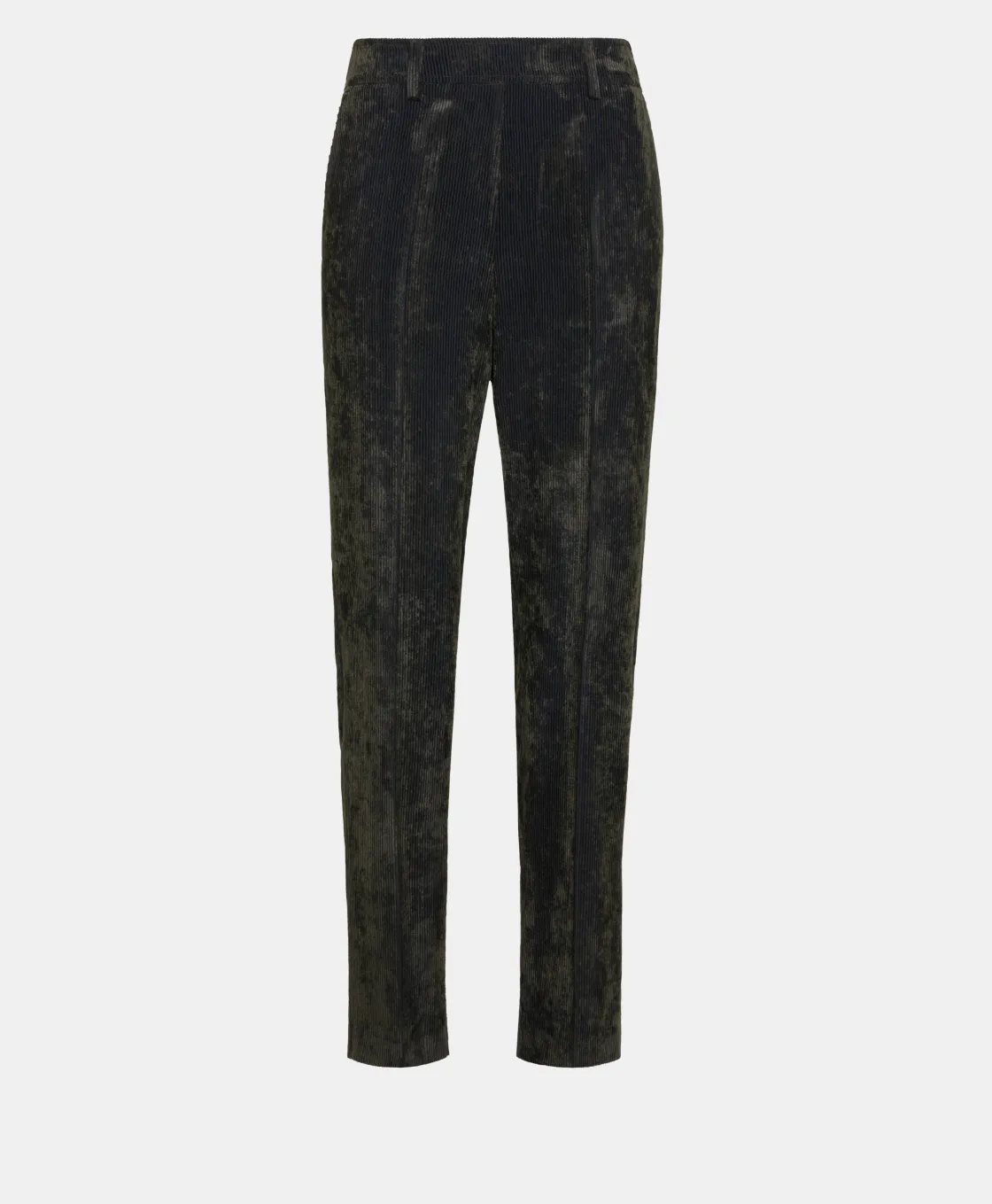 Momoni Pantalons*PANTALON VISCHIO EN VELOURS STRETCH BICOLORE - GRIS CHARBON GrisCharbon