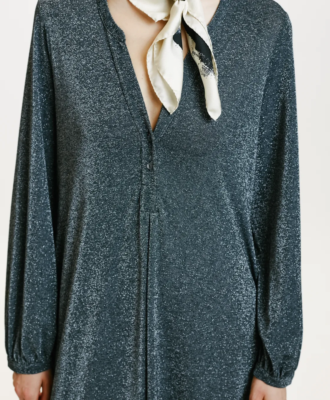 Momoni Robes*ROBE AMEDE EN JERSEY LUREX - GRIS FONCÉ GrisFoncé