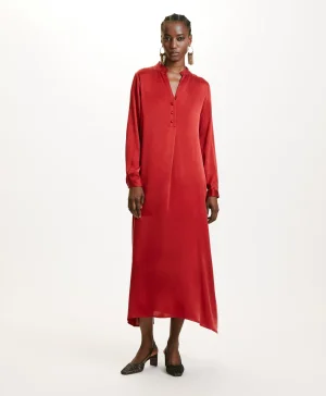 Momoni Robes*ROBE ATENA EN SOIE SANDWASHED UNIE - ROUGE CARMIN RougeCarmin
