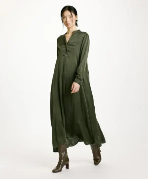 Momoni Robes*ROBE ATENA EN SOIE SANDWASHED UNIE - Bambou