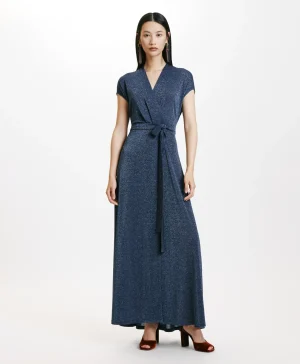 Momoni Robes*ROBE COTONARIA EN JERSEY LUREX - Denim