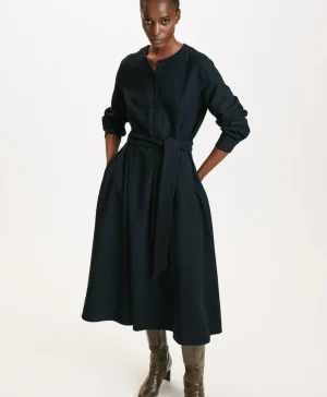 Momoni Robes*ROBE IZUMI EN CHEVRON COTON LAINE - Bleu