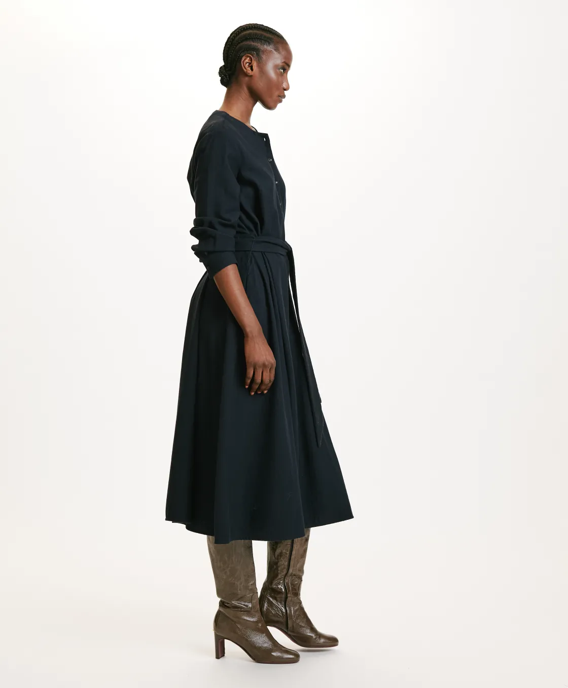 Momoni Robes*ROBE IZUMI EN CHEVRON COTON LAINE - Bleu