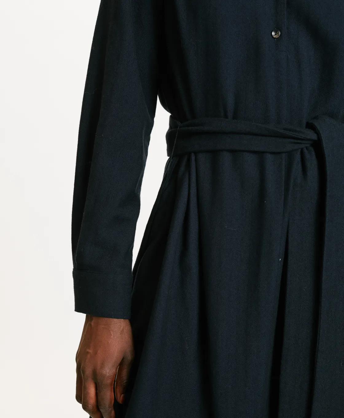 Momoni Robes*ROBE IZUMI EN CHEVRON COTON LAINE - Bleu