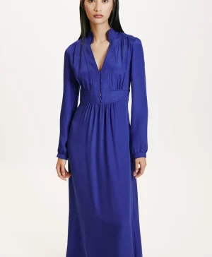 Momoni Robes*ROBE JISHO EN MÉLANGE DE SOIE CRÊPE - Bleu