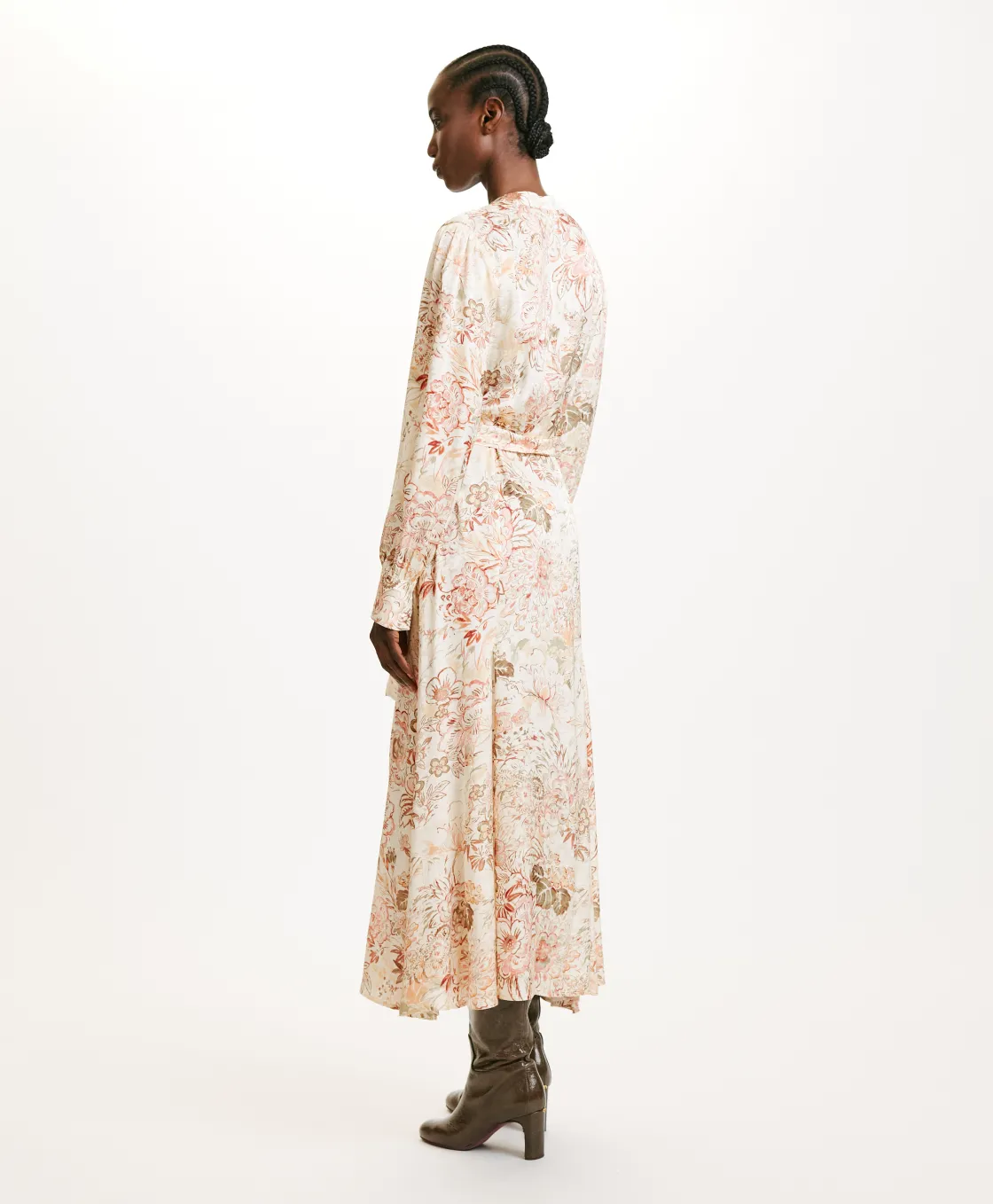 Momoni Robes*ROBE MIWA EN VISCOSE JACQUARD IMPRIMÉE - MULTICOLORE ROSE MulticoloreRose